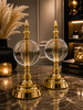 Gold Crystal Cam Küre Dekoratif Obje Seti – Altın Metal Modern Salon & Ofis Aksesuarı (2'li)& Sleep Nova