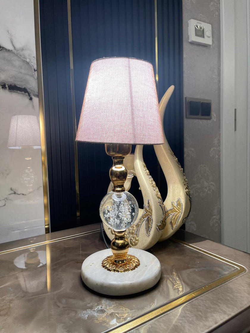 Mermer Tabanlı Lüks Masa Lambası