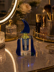 Midnight Sapphire Kristal Parfüm Şişesi – Lüks Dekoratif Makyaj Masası Aksesuarı& Sleep Nova