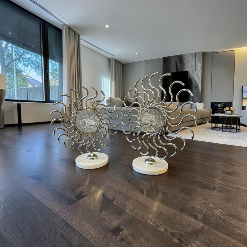 Çift Spiral Metal Heykel – Lüks Salon & Ofis Dekor Objesi& Sleep Nova