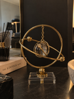 Gold Yörünge Halkalı Kristal Küre Dekoratif Masa Objesi