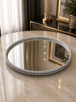 Platinum Mirror Gümüş Aynalı Dekoratif Tepsi Modern Salon Konsol Sehpa Dekoru& Sleep Nova