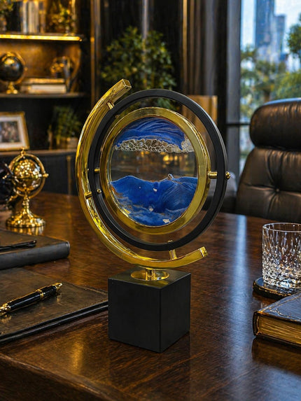 Gold Frame Hareketli Kum Sanatı Dekoratif Masa Lambası – Modern Ofis & Salon Dekoru& Sleep Nova