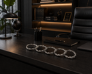 Silver Metal Zincir Halka Dekoratif Obje – Gümüş Modern Ofis & Salon Aksesuarı& Sleep Nova