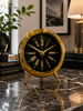 Gold Vintage Roma Rakamlı Dekoratif Masa Saati | Retro Metal Salon & Ofis Saati& Sleep Nova
