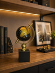 Lux Gold Dünya Küresi Dekoratif Ofis Masa Aksesuarı | Modern Şık Altın Siyah Globe Obje& Sleep Nova
