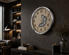 Silver Gear Dekoratif Duvar Saati – Gümüş Çerçeveli Büyük Boy Salon ve Ofis Saati& Sleep Nova