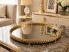 Royal Mirror Gold Aynalı Dekoratif Tepsi Lüks Salon Konsol Sehpa Dekoru& Sleep Nova