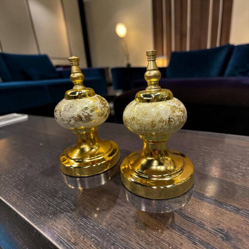 Royal Gold Vintage Dekoratif Obje Seti – Klasik Şık Masa Aksesuarı (İkili)& Sleep Nova