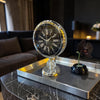 Lüks Kristal Ayaklı Masa Saati – Metal Kasa, Roma Rakamlı Dekoratif Saat, Modern Salon & Ofis Aksesuarı& Sleep Nova