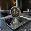 Lüks Kristal Ayaklı Masa Saati – Metal Kasa, Roma Rakamlı Dekoratif Saat, Modern Salon & Ofis Aksesuarı& Sleep Nova