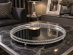 Silver Prestige Aynalı Dekoratif Tepsi Gümüş Metal Salon Konsol Sehpa Dekoru& Sleep Nova