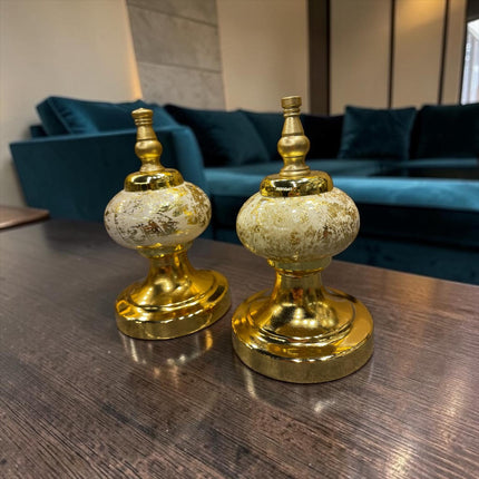 Royal Gold Vintage Dekoratif Obje Seti – Klasik Şık Masa Aksesuarı (İkili)& Sleep Nova
