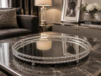 Silver Prestige Aynalı Dekoratif Tepsi Gümüş Metal Salon Konsol Sehpa Dekoru& Sleep Nova