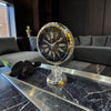 Lüks Kristal Ayaklı Masa Saati – Metal Kasa, Roma Rakamlı Dekoratif Saat, Modern Salon & Ofis Aksesuarı& Sleep Nova