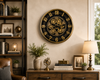 Gold Steampunk Dekoratif Duvar Saati – Çarklı Büyük Boy Salon ve Ofis Saati& Sleep Nova