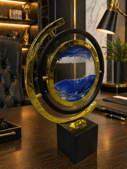 Gold Frame Hareketli Kum Sanatı Dekoratif Masa Lambası – Modern Ofis & Salon Dekoru& Sleep Nova