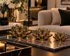 Kristal Lotus Çiçeği Dekoratif Obje 3’lü Set