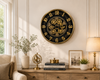 Gold Steampunk Dekoratif Duvar Saati – Çarklı Büyük Boy Salon ve Ofis Saati& Sleep Nova