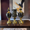 Royal Black Marble Dekoratif Vazo & Obje Seti – Gold Detaylı Lüks Salon Aksesuarı (3’lü)& Sleep Nova