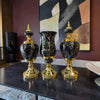 Royal Black Marble Dekoratif Vazo & Obje Seti – Gold Detaylı Lüks Salon Aksesuarı (3’lü)& Sleep Nova