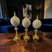 Golden Mosaic Küre Dekoratif Obje Seti – Altın Detaylı Lüks Modern 3’lü Masa Üstü Ev & Ofis Aksesuarı& Sleep Nova