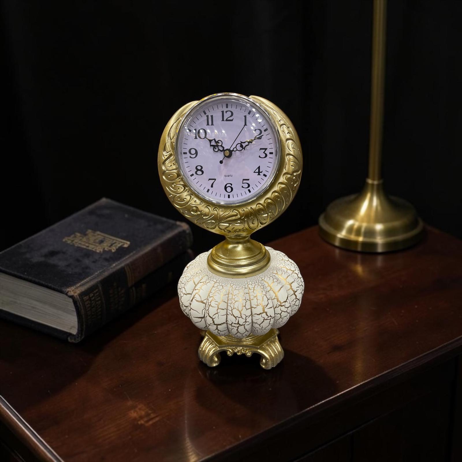 Royal Vintage Masa Saati – Gold Detaylı Klasik Dekoratif Saat& Sleep Nova