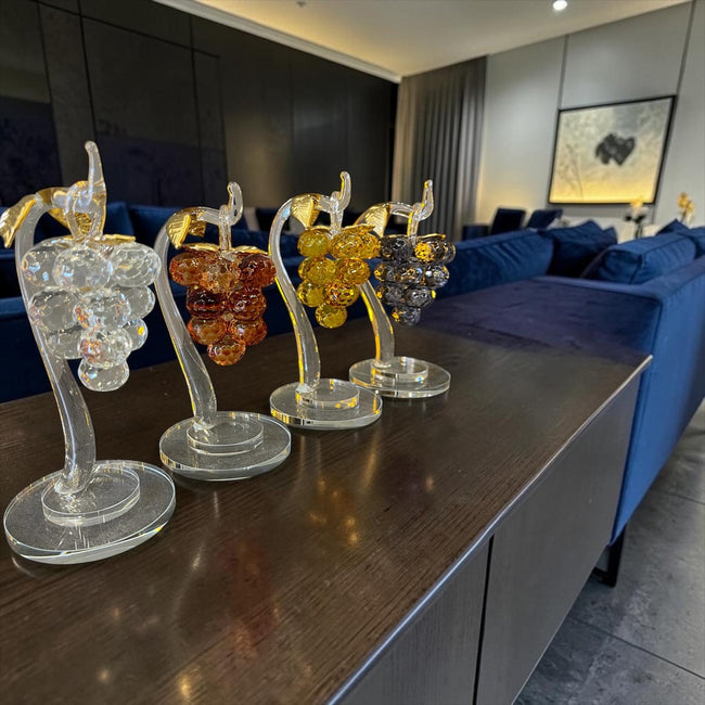 Crystal Grape Dekoratif Cam Üzüm Obje – El Yapımı Şık Ev Aksesuarı& Sleep Nova