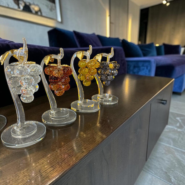 Crystal Grape Dekoratif Cam Üzüm Obje – El Yapımı Şık Ev Aksesuarı& Sleep Nova