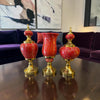 Royal Red Marble Dekoratif Vazo & Obje Seti – Gold Detaylı Lüks Salon Aksesuarı (3’lü)& Sleep Nova