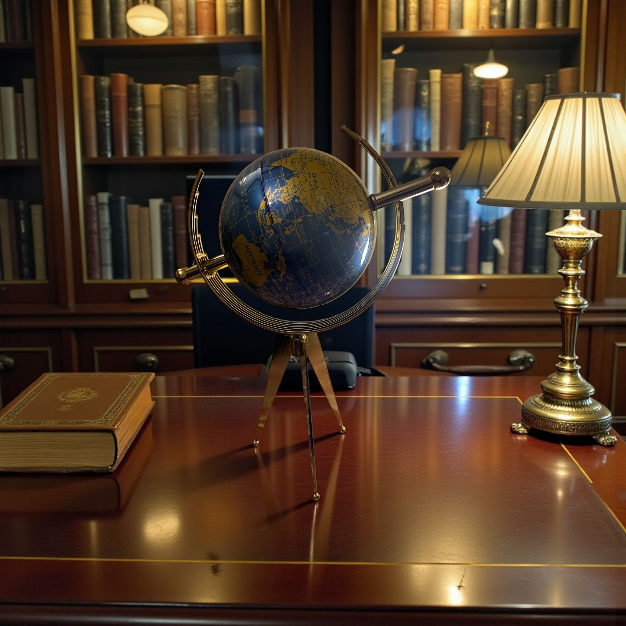 Lüks Dekoratif Dünya Küresi – Gold Ayaklı Ofis & Masa Üstü Küre Dekoru& Sleep Nova