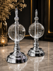 Silver Crystal Cam Küre Dekoratif Obje Seti – Gümüş Metal Modern Salon & Ofis Aksesuarı (2'li)& Sleep Nova