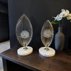 Silver Aura Metal Dekoratif Obje – Mermer Tabanlı Modern Salon Aksesuarı (İkili Set)& Sleep Nova