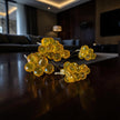 Amber Crystal Grape Dekoratif Obje – Altın Ton Cam Üzüm Modern Lüks Masa Üstü Ev Aksesuarı& Sleep Nova