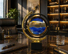 Gold Frame Hareketli Kum Sanatı Dekoratif Masa Lambası – Modern Ofis & Salon Dekoru& Sleep Nova