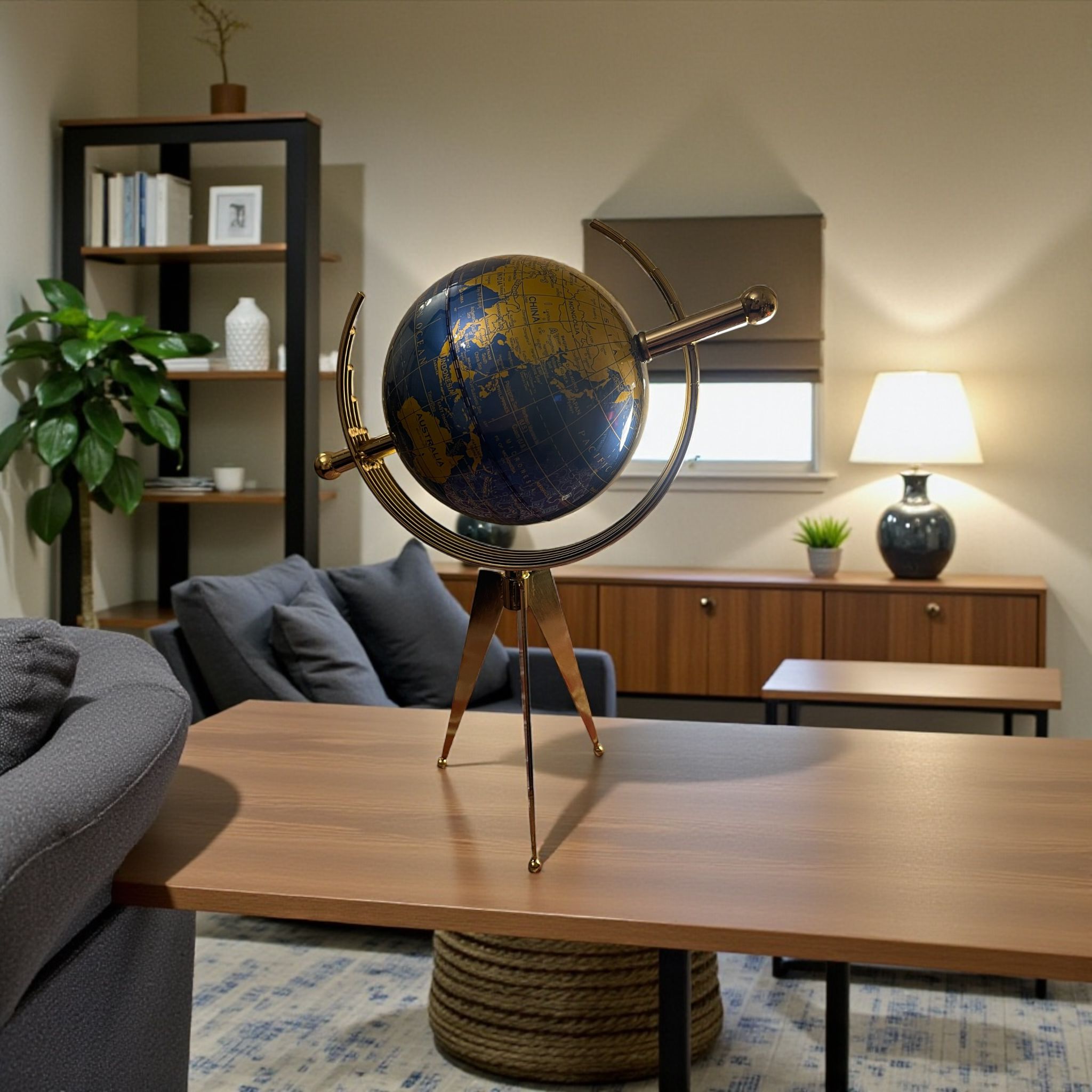 Lüks Dekoratif Dünya Küresi – Gold Ayaklı Ofis & Masa Üstü Küre Dekoru& Sleep Nova