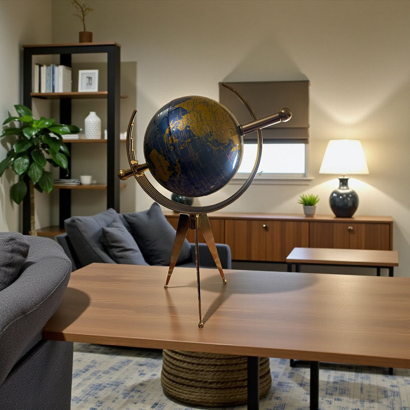 Lüks Dekoratif Dünya Küresi – Gold Ayaklı Ofis & Masa Üstü Küre Dekoru& Sleep Nova