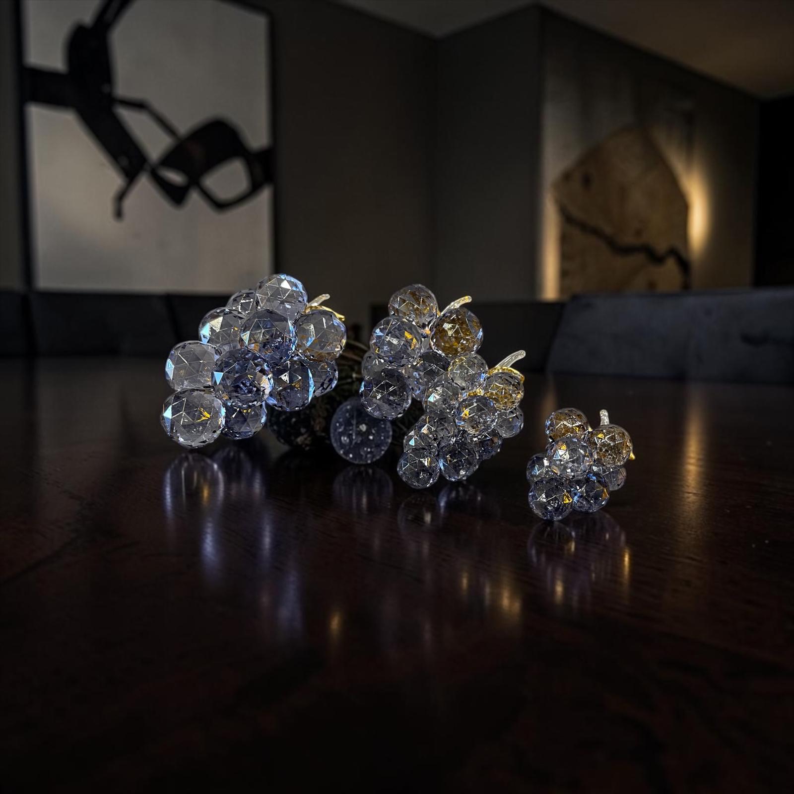 Crystal Grape Dekoratif Obje – Cam Üzüm Tasarım Lüks Modern Masa Üstü Ev & Ofis Aksesuarı& Sleep Nova