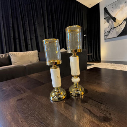 Premium Gold & Mermer Şamdan İkili Set& Sleep Nova