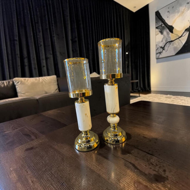 Premium Gold & Mermer Şamdan İkili Set& Sleep Nova