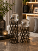 Infinity Sphere Dekoratif Metal Küre Biblo Seti Siyah Modern Salon Konsol Ofis Dekoru 2'li& Sleep Nova