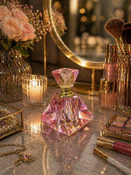 Crystal Pink Diamond Dekoratif Parfüm Şişesi – Lüks Makyaj Masası Aksesuarı & Hediye Ürünü& Sleep Nova