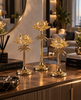 Gold Kristal Lotus Çiçeği Dekoratif Obje 3’lü Set