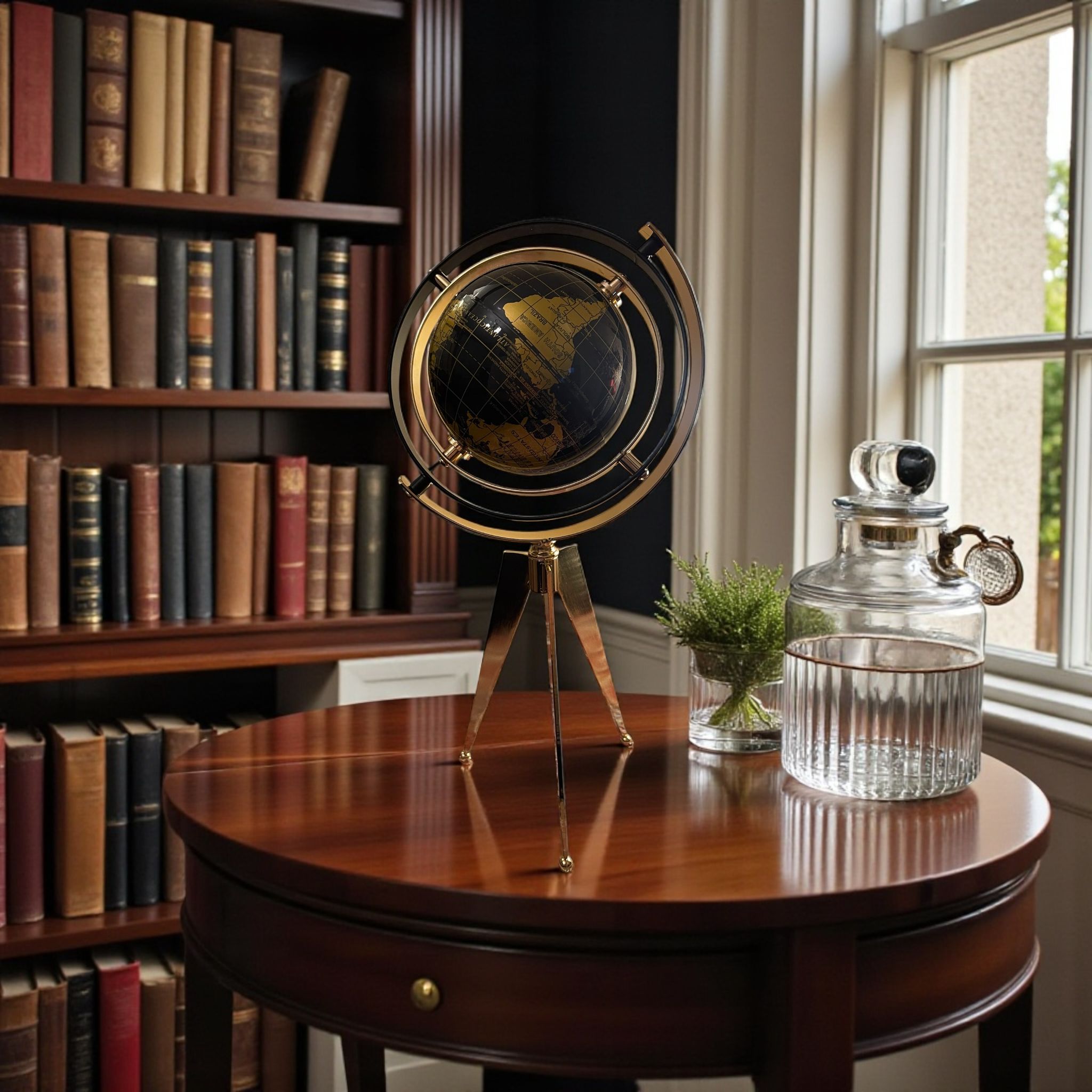 Lüks Dekoratif Dünya Küresi – Gold Detaylı Masa Üstü, Ofis & Kütüphane Dekoru& Sleep Nova