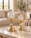 Gold Kristal Küreli Dekoratif Obje 2’li Set