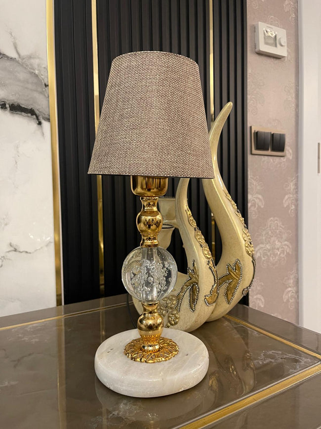 Mermer Tabanlı Lüks Masa Lambası