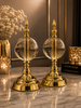 Gold Crystal Cam Küre Dekoratif Obje Seti – Altın Metal Modern Salon & Ofis Aksesuarı (2'li)& Sleep Nova