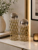 Royal Sphere Dekoratif Gold Metal Küre Biblo Seti Modern Salon Konsol Ofis Dekoru 2'li& Sleep Nova