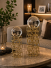 Royal Sphere Dekoratif Gold Metal Küre Biblo Seti Modern Salon Konsol Ofis Dekoru 2'li& Sleep Nova