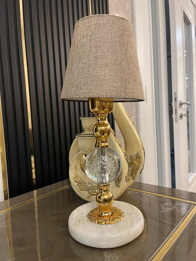 Mermer Tabanlı Lüks Masa Lambası